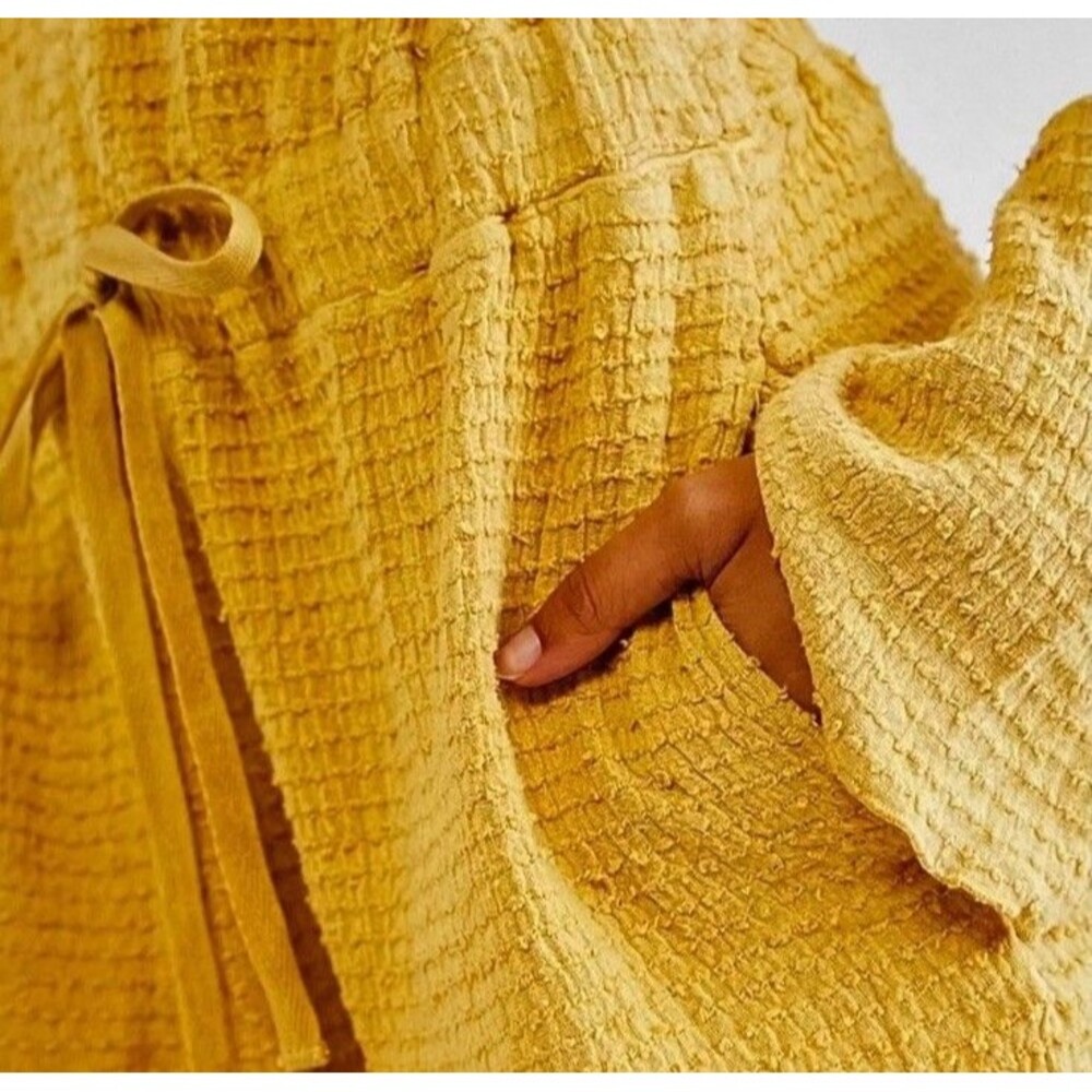 FREE PEOPLE Women’s Laidback Lover Romper Color Sunny Honey Cotton Sz S - Picture 2 of 16